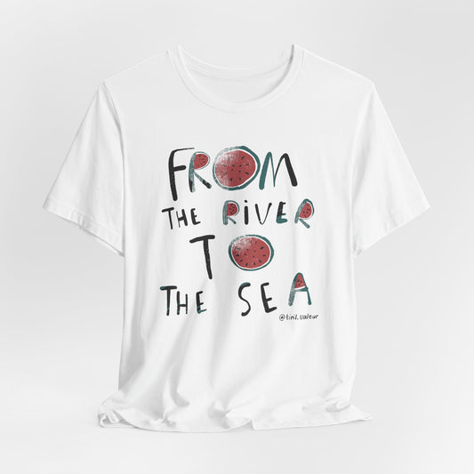 Artist Tiril Valeur For Palestine | 100% Of Profits Donated | From The River To The Sea | Short Sleeve Tee