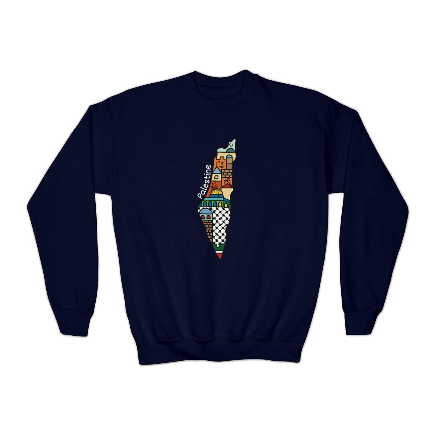 Kids | Palestine Map Artwork | Crewneck Sweatshirt