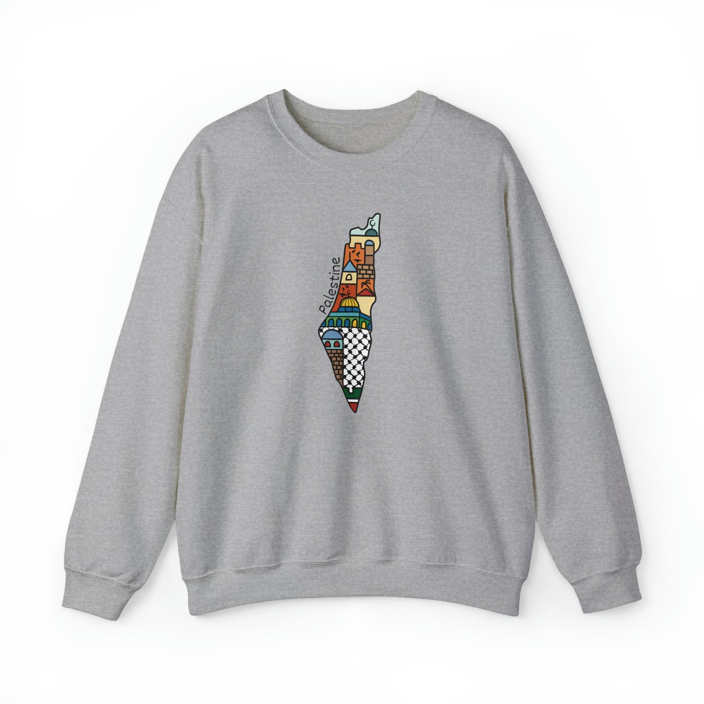 Adult | Palestine Map Artwork | Crewneck Sweatshirt