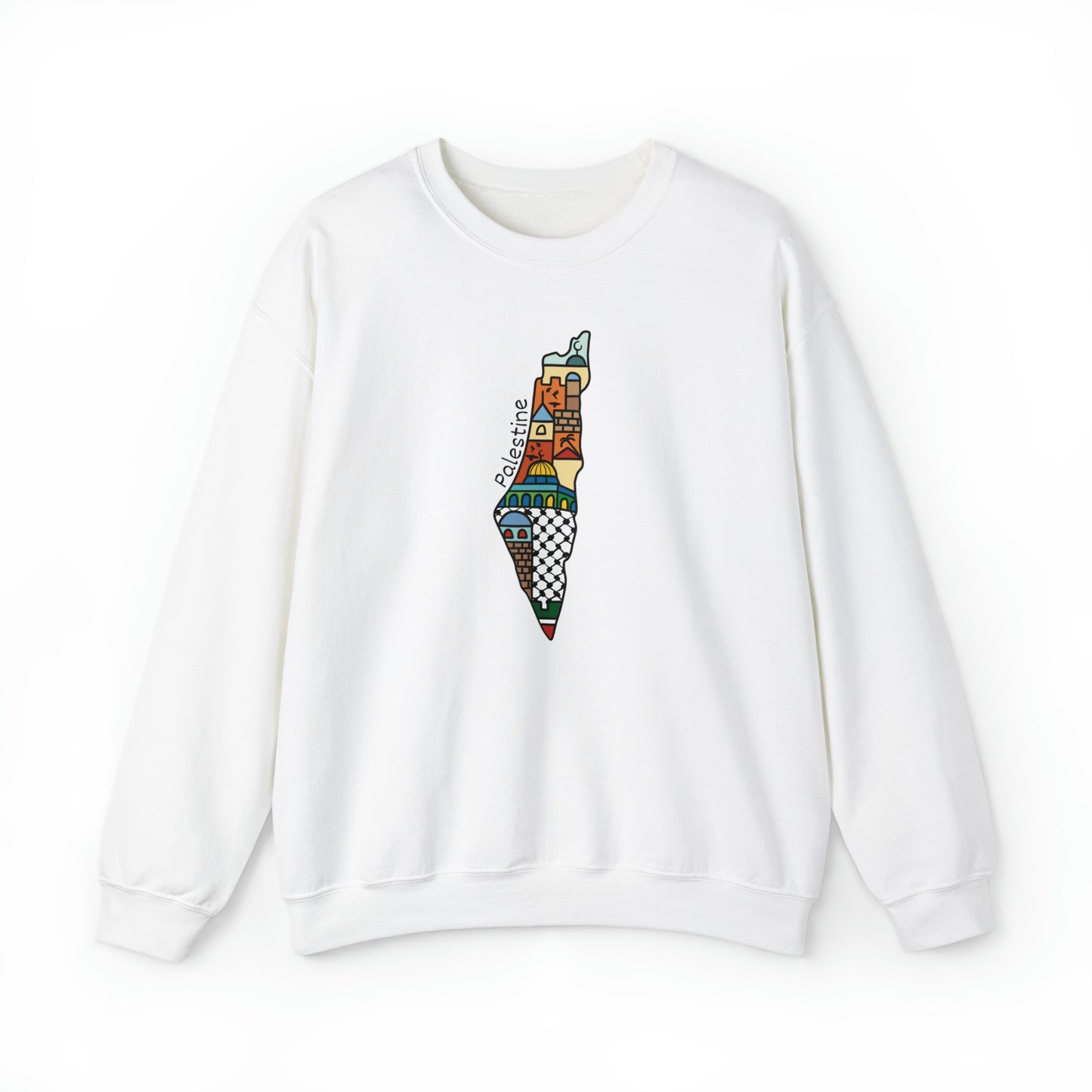 Adult | Palestine Map Artwork | Crewneck Sweatshirt