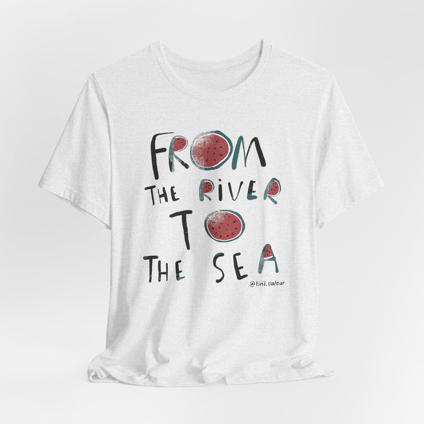 Artist Tiril Valeur For Palestine | 100% Of Profits Donated | From The River To The Sea | Short Sleeve Tee