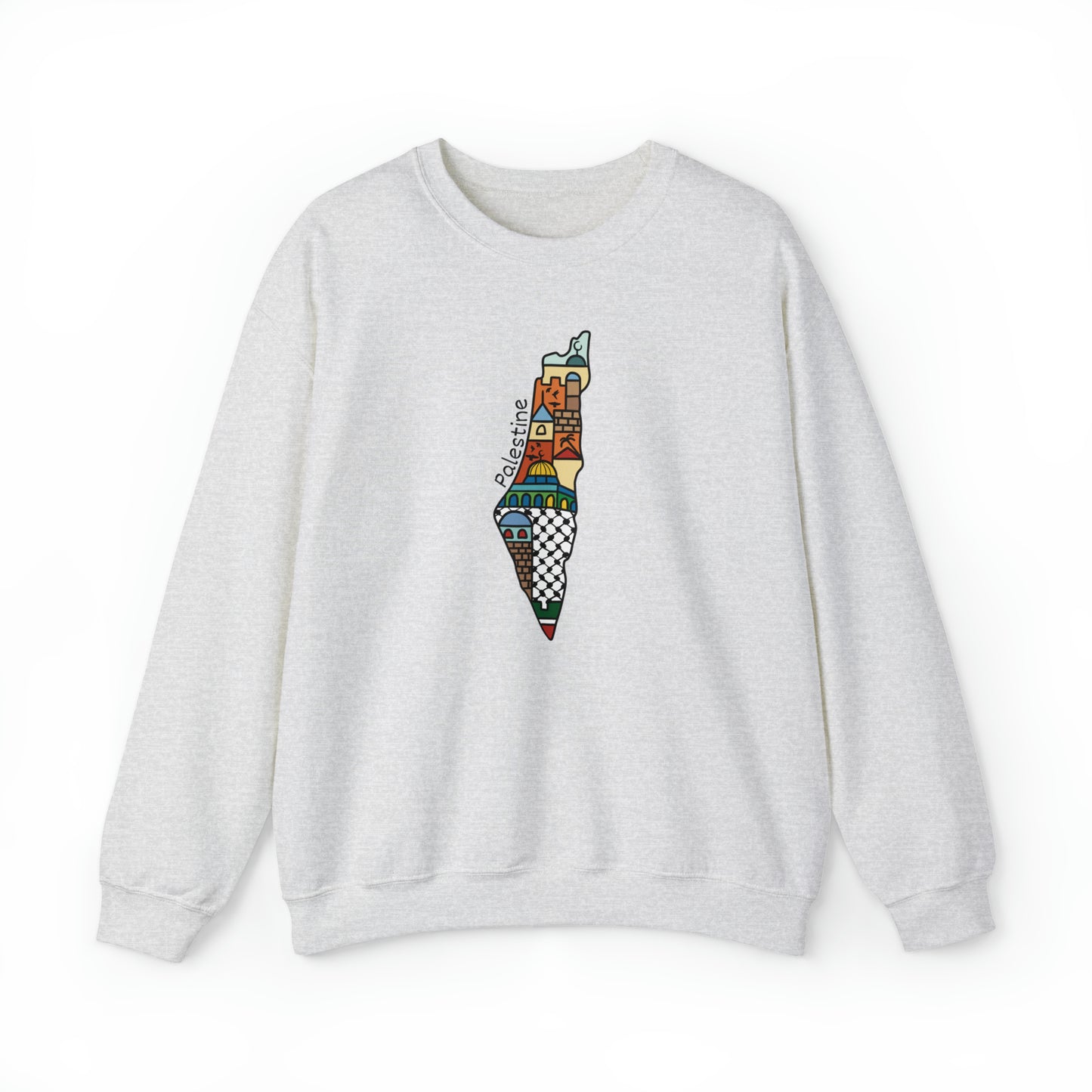 Adult | Palestine Map Artwork | Crewneck Sweatshirt