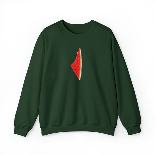 Adult | Palestine Watermelon Map | Symbol Of Resistance | Crewneck Sweatshirt |