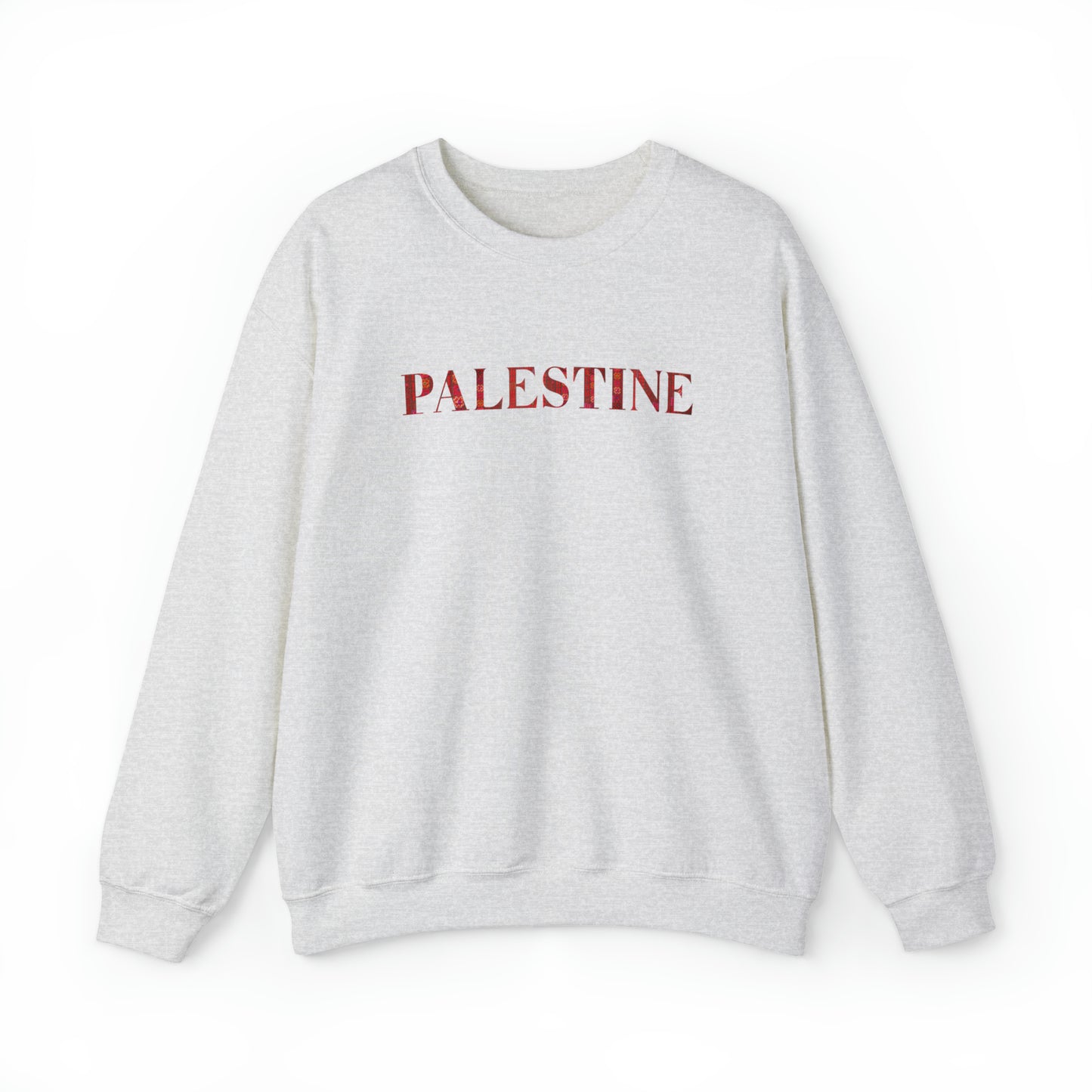 Adult | Front Design Only | Palestine Tatreez Lettering Design | Crewneck Sweatshirt