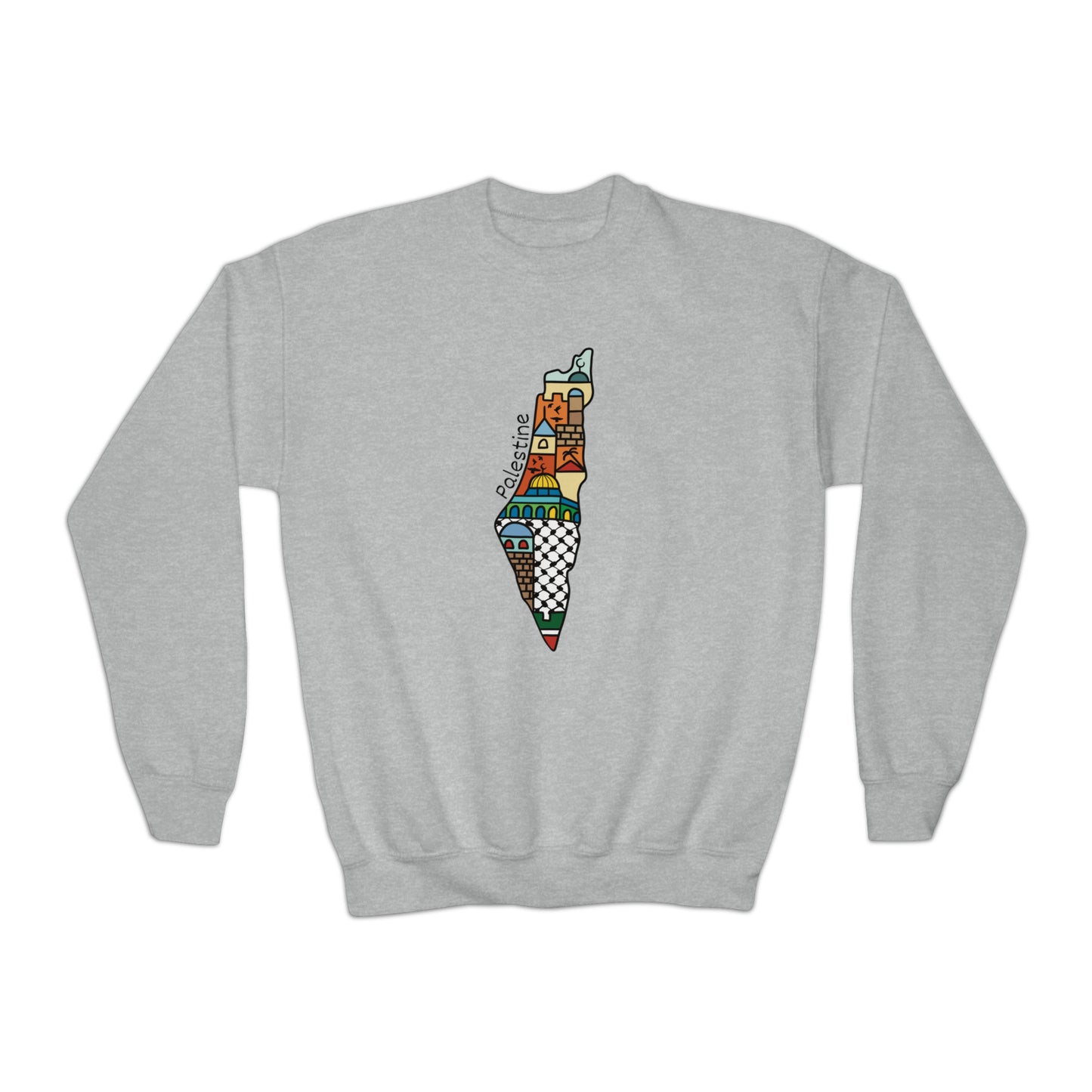 Kids | Palestine Map Artwork | Crewneck Sweatshirt