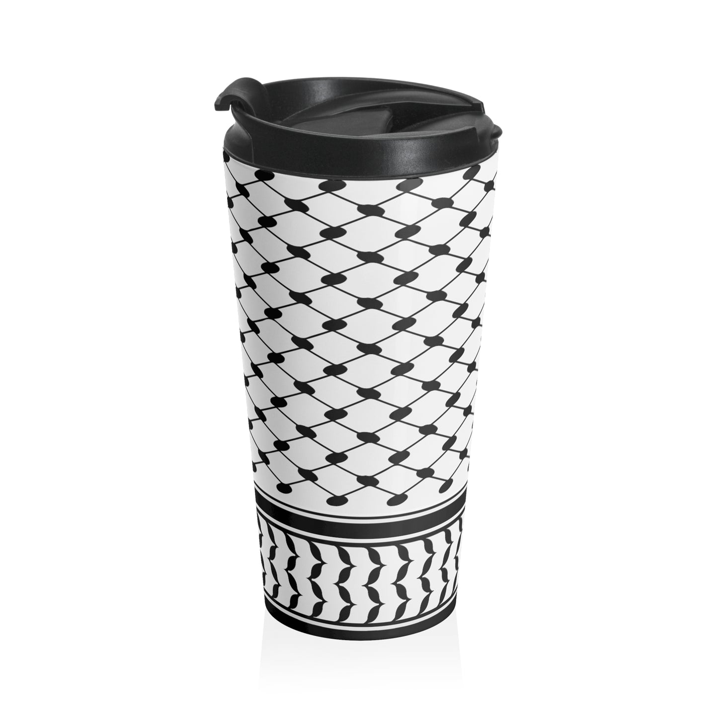 Palestinian Keffiyeh Design | Stainless Steel Travel Mug | 15oz