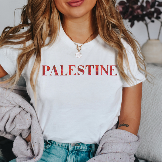 Adult | Front & Back | Palestine & Tatreez Design | Short Sleeve Tee