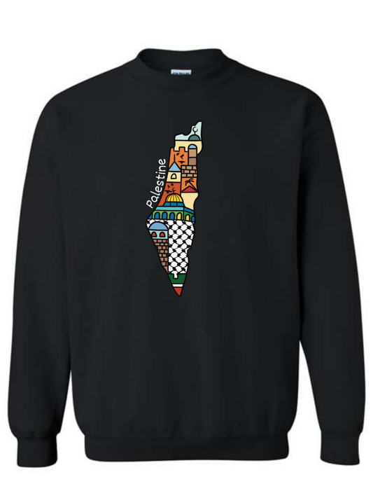 Toddler | Palestine Map Artwork | Crewneck Sweatshirt |