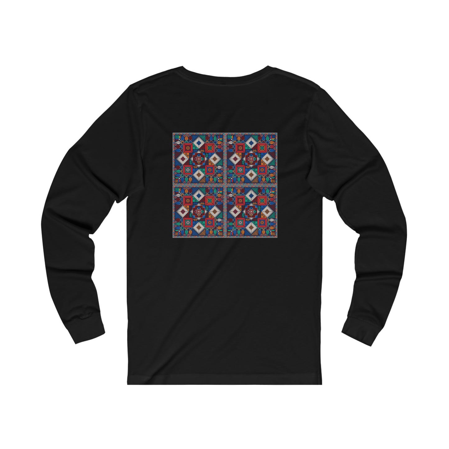 Adult | Palestinian Tatreez Back of Shirt Design | Long Sleeve Tee