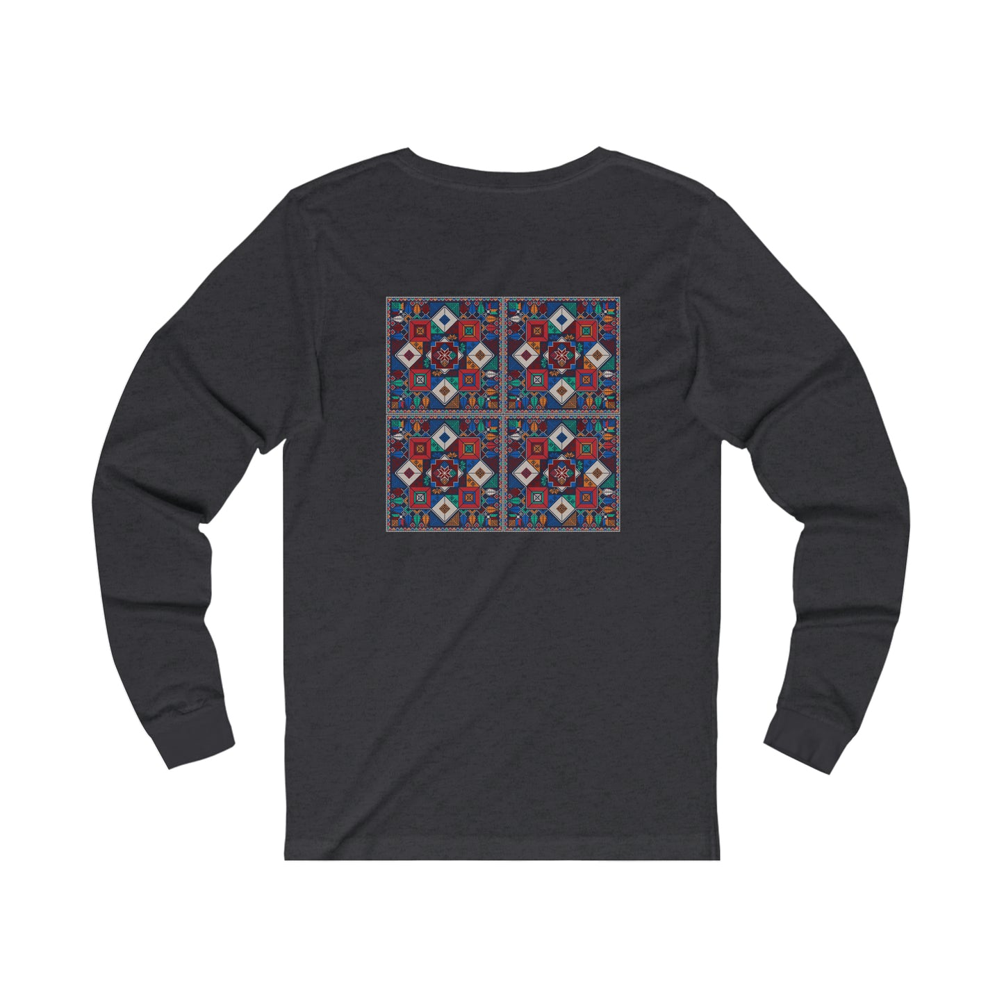 Adult | Palestinian Tatreez Back of Shirt Design | Long Sleeve Tee