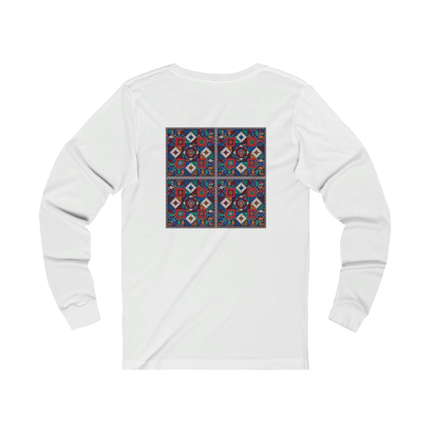 Adult | Palestinian Tatreez Back of Shirt Design | Long Sleeve Tee